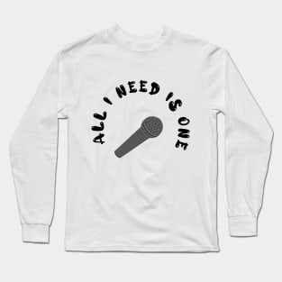 One Mic Black Long Sleeve T-Shirt